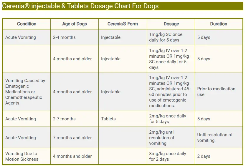 Cerenia Dosage For Dogs: Uses, Benefits & Side Effects