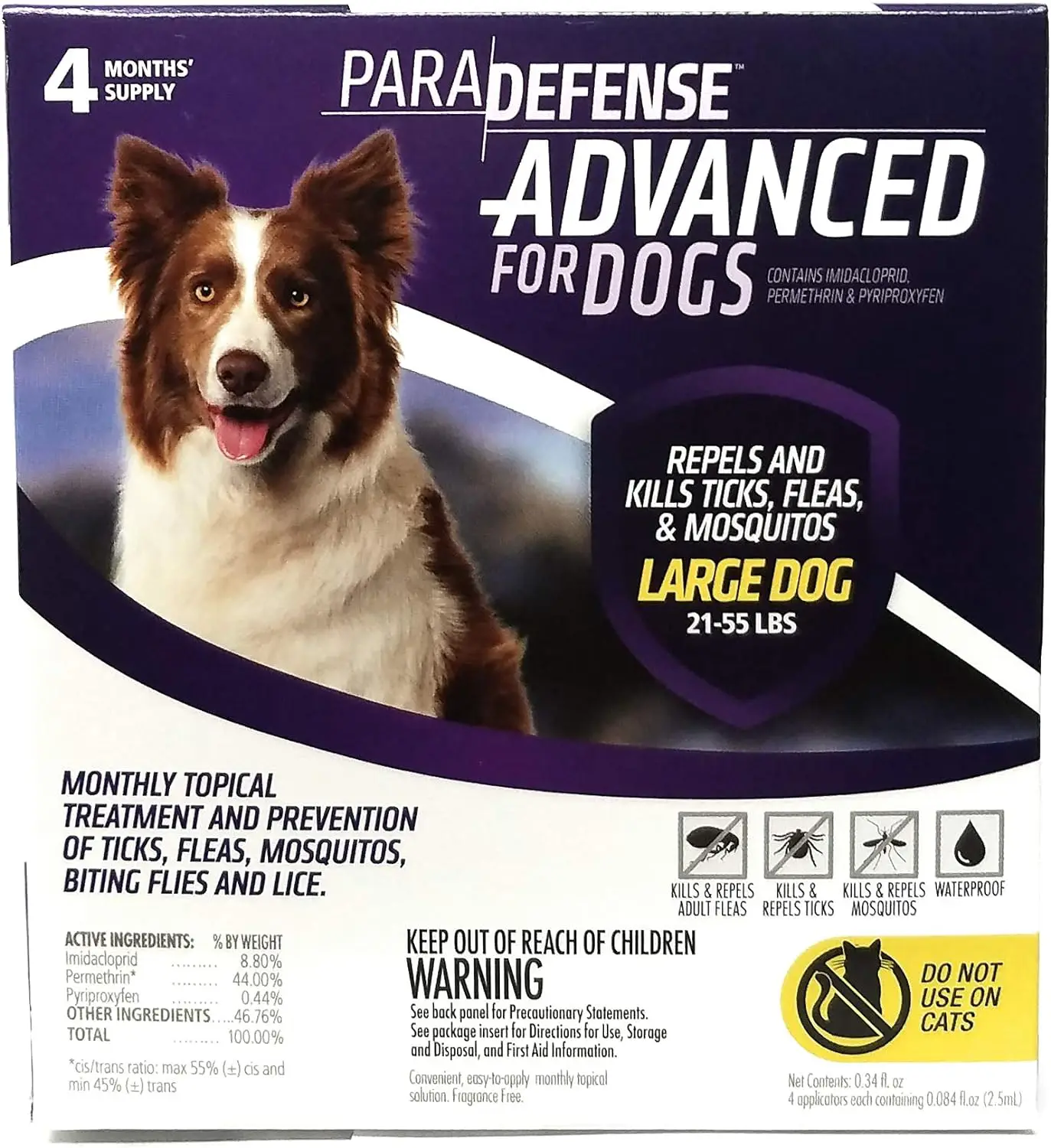 Para Defense Advanced 21-55 lb Dog Pet Flea Control Supply, Large