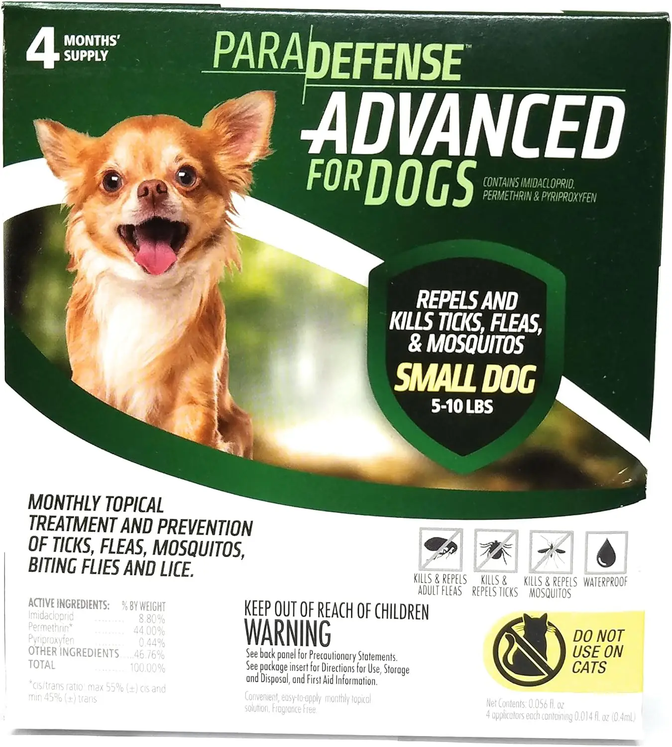 Para Defense Advanced 5-10 lb Dog Pet Flea Control Supply, Small