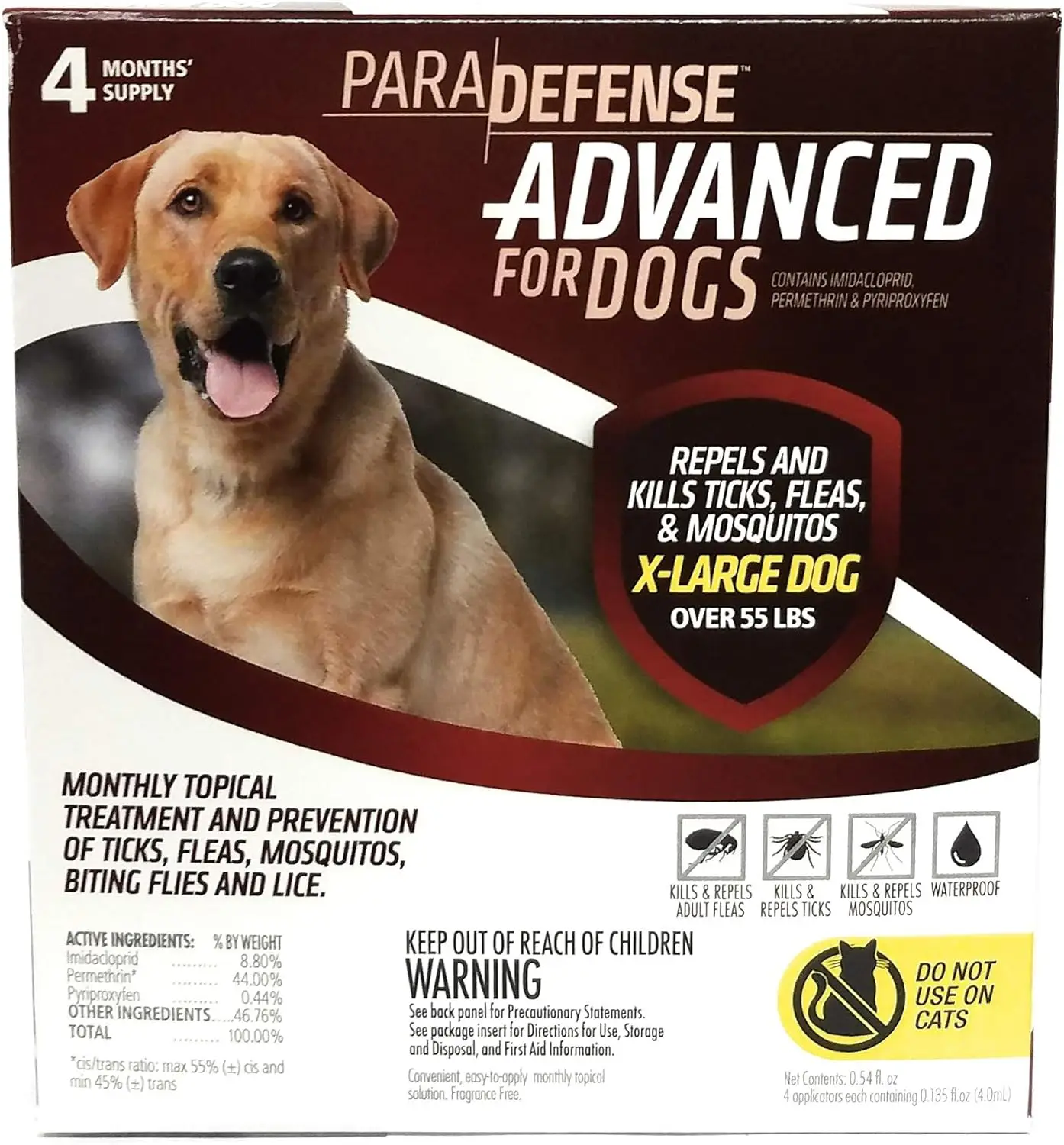 Para Defense Advanced 56+ lb Dog Pet Flea Control Supply