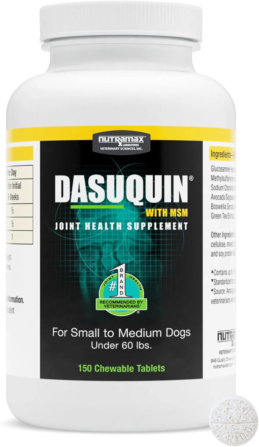 Nutramax Laboratories MSM Chewables for  Small, Medium Dogs