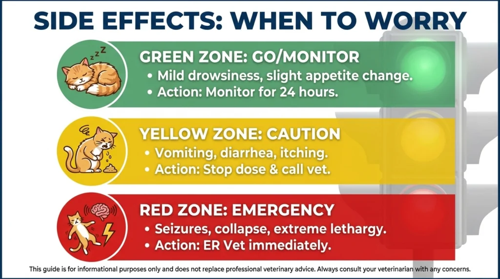 What are the most serious risks of melatonin for cats