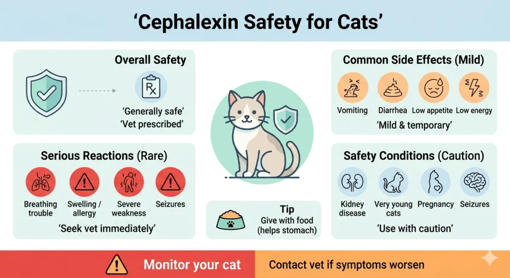 Safety Considerations and Side Effects of Cephalexin in Cats