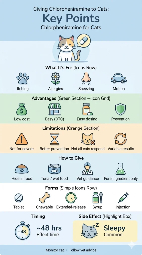 Key Points About Giving Chlorpheniramine to Cats