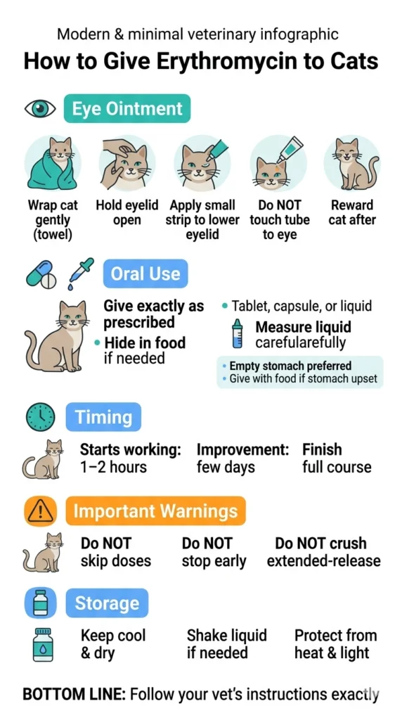 How to Administer Erythromycin to Cats