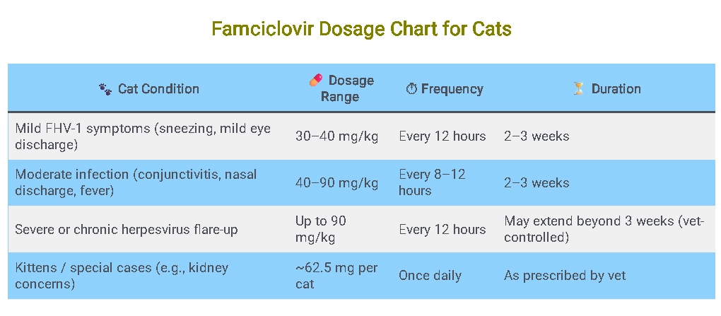 Famciclovir Dosage Chart for Cats