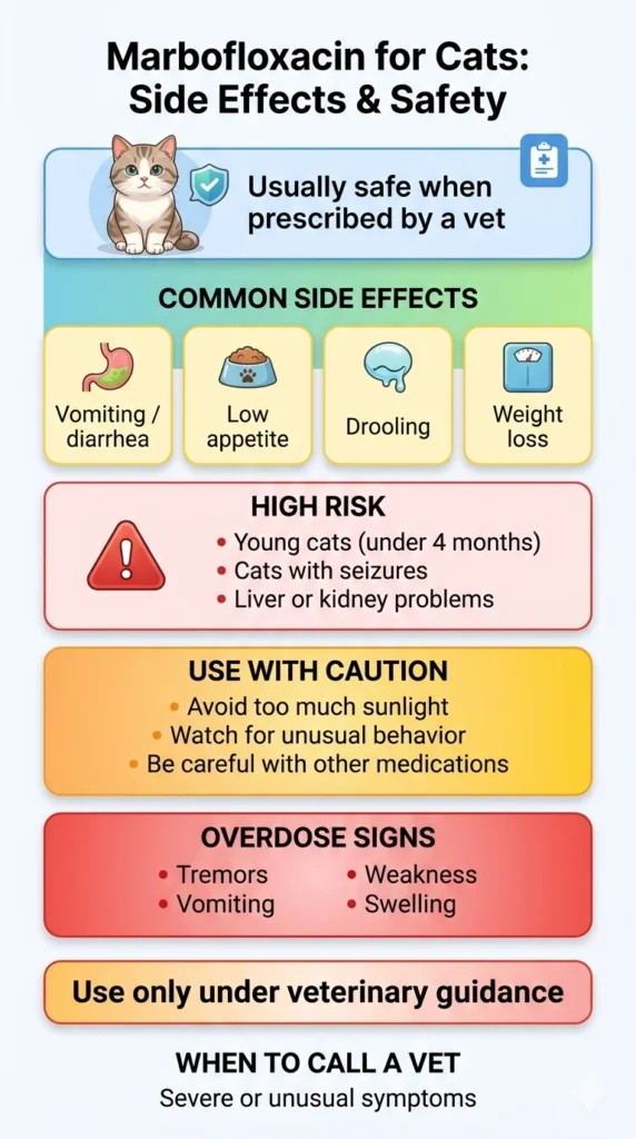 Side Effects of Marbofloxacin for Cats