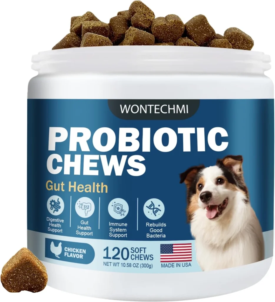 WONTECHMI Probiotics Chews for Dogs (Chicken, 120 chews)