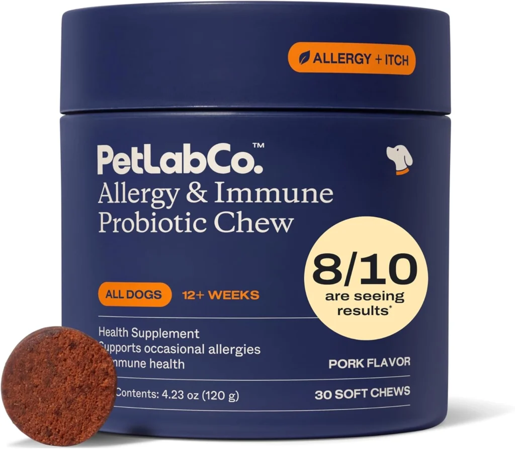 PetLab Co. Allergy & Immune Probiotics for Dogs, Pork Flavor - 30 Soft Chews, Packaging May Vary