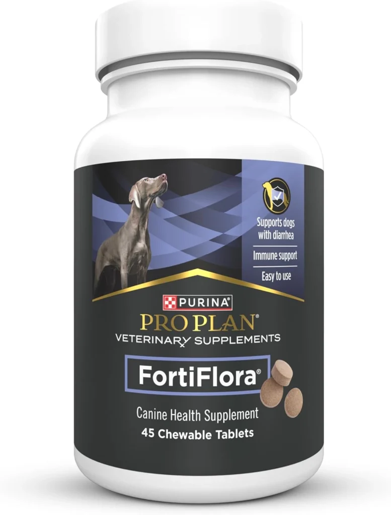 Purina Pro Plan Veterinary Supplements FortiFlora Daily Probiotics Chewable Tablets for Dogs, 45 ct. Canister