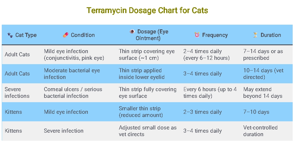Terramycin Dosage Chart for Cats