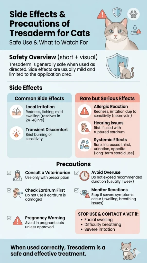 Side Effects and Precautions of Tresaderm for Cats